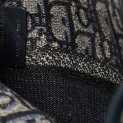 Pre Owned حقيبة يد ديور ميني كتاب كنفاس أوبليك أزرق بحري