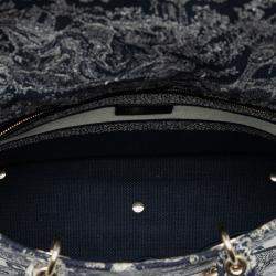 Pre Owned Dior Blue Large Embroidered Canvas Toile de Jouy Lady D Lite