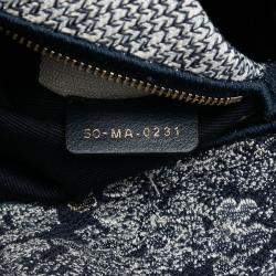 Pre Owned Dior Blue Large Embroidered Canvas Toile de Jouy Lady D Lite