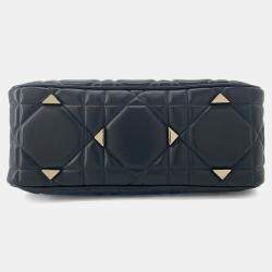 Pre Owned حقيبة يد ديور 95.22 كاناج متوسطة جلد أسود