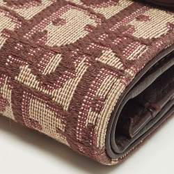 Pre Owned محفظة ديور سادل كانفاس ديورسيمو أحمر داكن