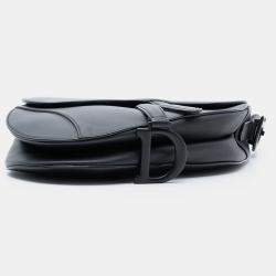 مملوكة مسبقًا Dior Black Ultra Matte Calfskin Saddle Bag