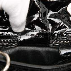 مملوكة مسبقًا حقيبة تسوق ديور سوفت ليدي ديور كاناج جلد لامع أسود متوسطة