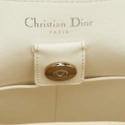 مملوكة مسبقًا Dior Diorissimo Medium White Leather Flower Print Shopper Tote