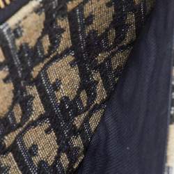 مملوكة مسبقًا Dior Saddle Navy Blue Oblique Canvas and Leather Wallet On Chain