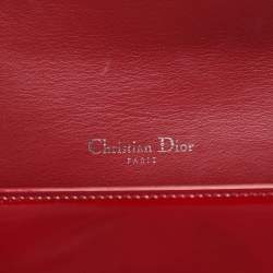 مملوكة مسبقًا Dior Lady Dior Red Cannage Patent Leather Clutch