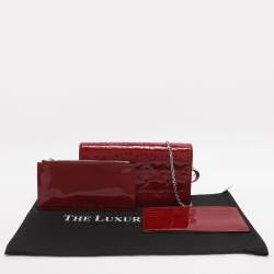 مملوكة مسبقًا Dior Lady Dior Red Cannage Patent Leather Clutch