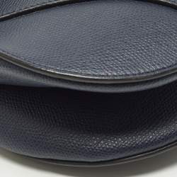 مملوكة مسبقًا حقيبة كتف ديور سادل جلد أزرق كحلي