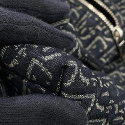 Pre Owned حقيبة ظهر ديور أوبليك جاكار رايدر قماش جلدي سوداء