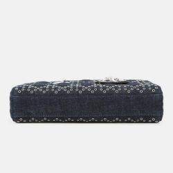 مملوكة مسبقًا حقيبة ديور دي-جوي 2-واي آيليت دينم كحلي متوسطة الحجم