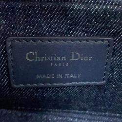 مملوكة مسبقًا حقيبة ديور دي-جوي 2-واي آيليت دينم كحلي متوسطة الحجم