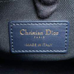 مملوكة مسبقًا Dior Oblique Embroidery Book Tote Navy Canvas Calf Leather Size Small