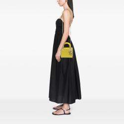 Pre Owned حقيبة ديور ليدي كاناج جلد براءات أصفر صغيرة ديور