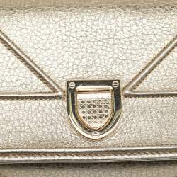 مملوكة مسبقًا Dior Diorama Gold Leather Wallet On Chain