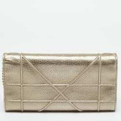 مملوكة مسبقًا Dior Diorama Gold Leather Wallet On Chain