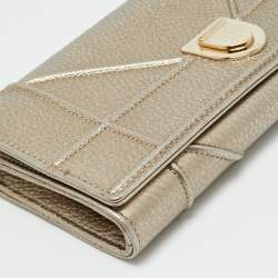 مملوكة مسبقًا Dior Diorama Gold Leather Wallet On Chain