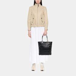 مملوكة مسبقًا حقيبة يد توتس ديور كبيرة سوفت كاناج لامعة سوداء