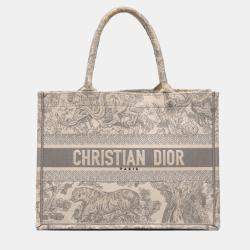 Pre Owned Dior Medium Toile de Jouy Reverse Embroidered Canvas Book Tote