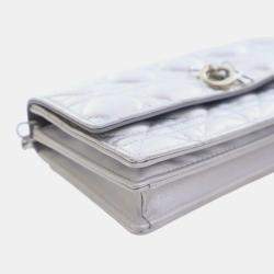 مملوكة مسبقًا Dior Silver Mini Iridescent Metallic Lambskin Cannage My Dior Bag