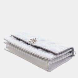 مملوكة مسبقًا Dior Silver Mini Iridescent Metallic Lambskin Cannage My Dior Bag