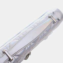 مملوكة مسبقًا Dior Silver Mini Iridescent Metallic Lambskin Cannage My Dior Bag