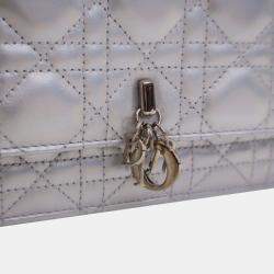 مملوكة مسبقًا Dior Silver Mini Iridescent Metallic Lambskin Cannage My Dior Bag
