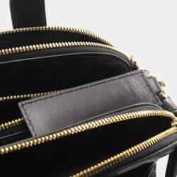 مملوكة مسبقًا Christian Dior Dior Grand Tour Bowling Bag Leather Handbag Black