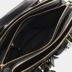 مملوكة مسبقًا Christian Dior Dior Grand Tour Bowling Bag Leather Handbag Black