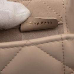 Pre Owned Christian Dior Dior Macrocannage Book Tote Mini Shoulder Bag 2-Way Beige Leather