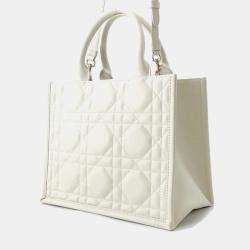 مملوكة مسبقًا Christian Dior Macrocannage Book Tote Small Handbag White