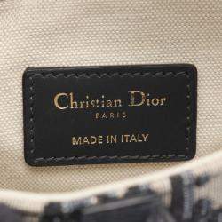 مملوكة مسبقًا Christian Dior Dior Saddle Bag Mini Oblique Jacquard Handbag Canvas Leather Beige Navy Black