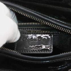 مملوكة مسبقًا Christian Dior Cannage Lady Medium 2-Way Hand Shoulder Bag Black Enamel