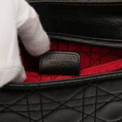 Pre Owned حقيبة كتف كاناج جلد حمل أسود ديور