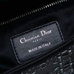 مملوكة مسبقًا Dior Black Mini Satin Cannage Strass Crystal Embellished Lady Dior