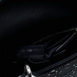 مملوكة مسبقًا Dior Black Mini Satin Cannage Strass Crystal Embellished Lady Dior