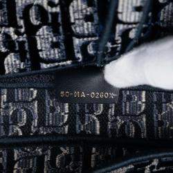 مملوكة مسبقًا حقيبة ديور سدل قماش مطرز مائل أزرق