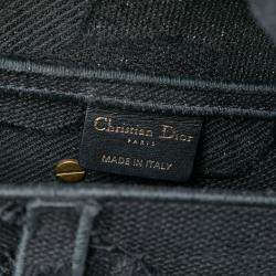 مملوكة مسبقًا حقيبة سدل مطرزة قماش مموه أسود ديور