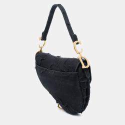 مملوكة مسبقًا حقيبة سدل مطرزة قماش مموه أسود ديور