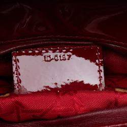 مملوكة مسبقًا Dior Red Medium Patent Cannage Lady Dior