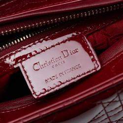 مملوكة مسبقًا Dior Red Medium Patent Cannage Lady Dior