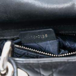 مملوكة مسبقًا حقيبة ديور ليدي ديور كاناج لامبسكين أيروديسنت صغيرة سوداء