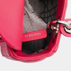 Pre Owned حقيبة ديور ليدي ديور كاناج جلد خروف صغيرة وردية