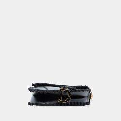 مملوكة مسبقًا Dior Black Calfskin Pom Pom Saddle Bag