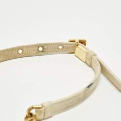 Pre Owned حقيبة كتف ديور كارو جلد كاناج لايم أصفر صغيرة