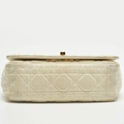 Pre Owned حقيبة كتف ديور كارو جلد كاناج لايم أصفر صغيرة