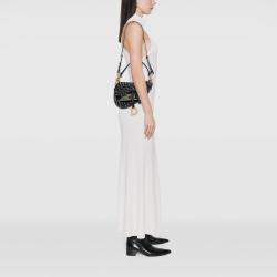 Pre Owned Dior Blue Oblique Embroidered Velvet Saddle Bag