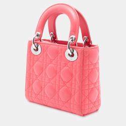 مملوكة مسبقًا Dior Pink Mini Lambskin Cannage Lady Dior