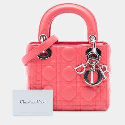 مملوكة مسبقًا Dior Pink Mini Lambskin Cannage Lady Dior