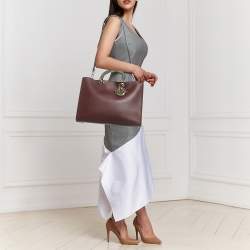 Pre Owned Dior Diorissimo Large Tricolor Leather Tote