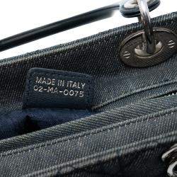 Pre Owned حقيبة ديور ليدي ديور كاناج دنيم لونه أزرق وسط